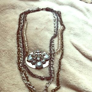 Tri Colored Chain Fashion Necklace